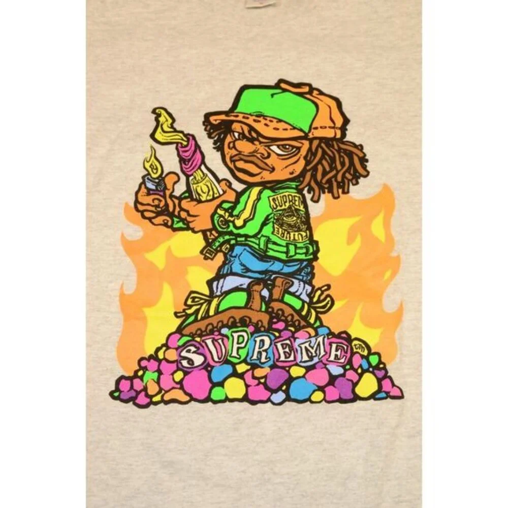 Supreme Molotov Kid Andy Howell Mens Shirt Heather Grey SS19 Medium Pre Owned - Picture 2 of 7